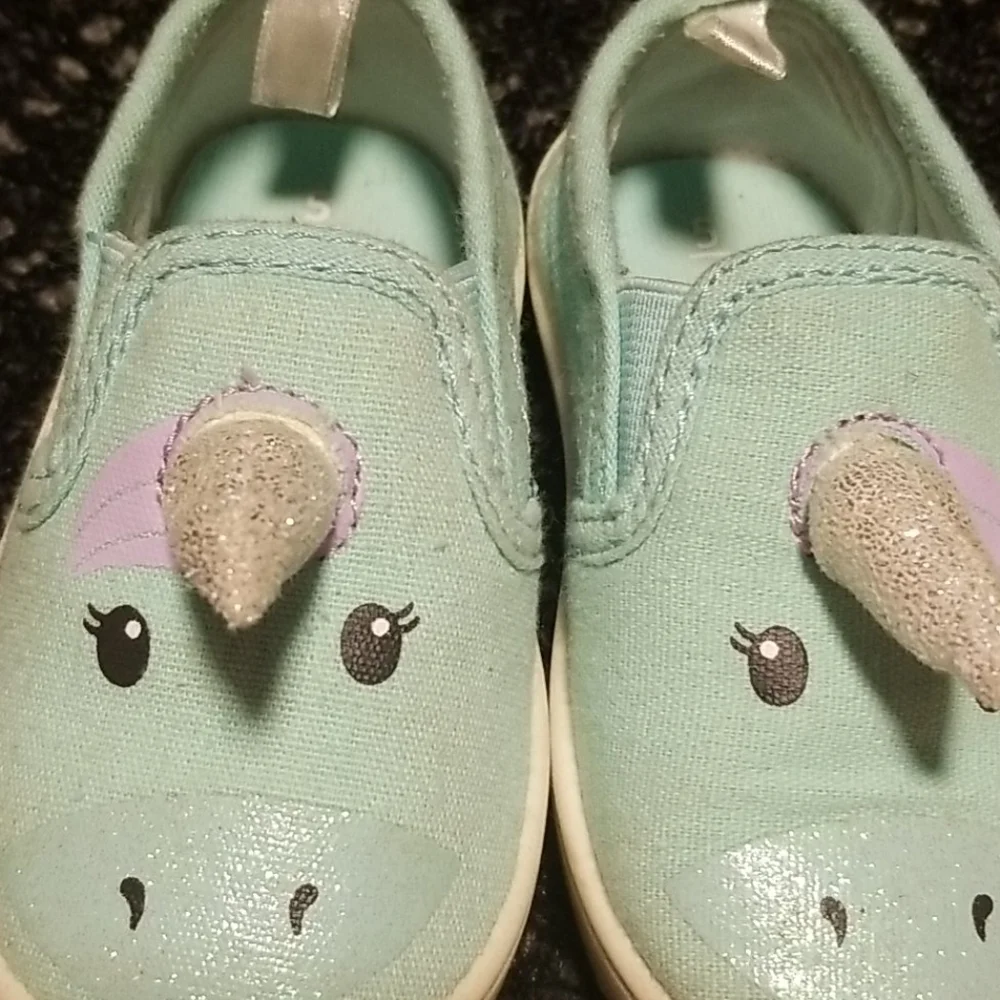 Girls Canvas Unicorn Boat Shoes